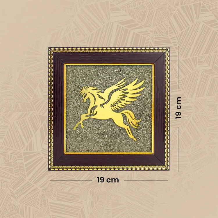 Flying Horse on Raw Pyrite Frame - Astroguruji