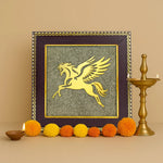 Flying Horse on Raw Pyrite Frame - Astroguruji