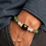 Gemini (मिथुन राशि) Zodiac Green Aventurine & Milky Quartz Bracelet - AstroGuruji