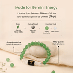 Gemini (मिथुन राशि) Zodiac Green Aventurine & Milky Quartz Bracelet - AstroGuruji