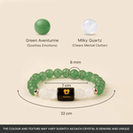 Gemini (मिथुन राशि) Zodiac Green Aventurine & Milky Quartz Bracelet - AstroGuruji