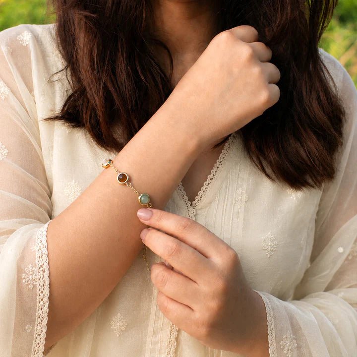 Gold Metal Dhan Yog Bracelet for Women - AstroGuruji