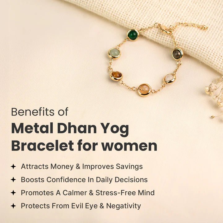 Gold Metal Dhan Yog Bracelet for Women - AstroGuruji