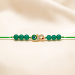 Green Aventurine Peacock Rakhi with Crystal Stones - AstroGuruji