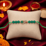 Green Aventurine Peacock Rakhi with Crystal Stones - AstroGuruji