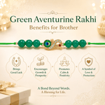 Green Aventurine Peacock Rakhi with Crystal Stones - AstroGuruji