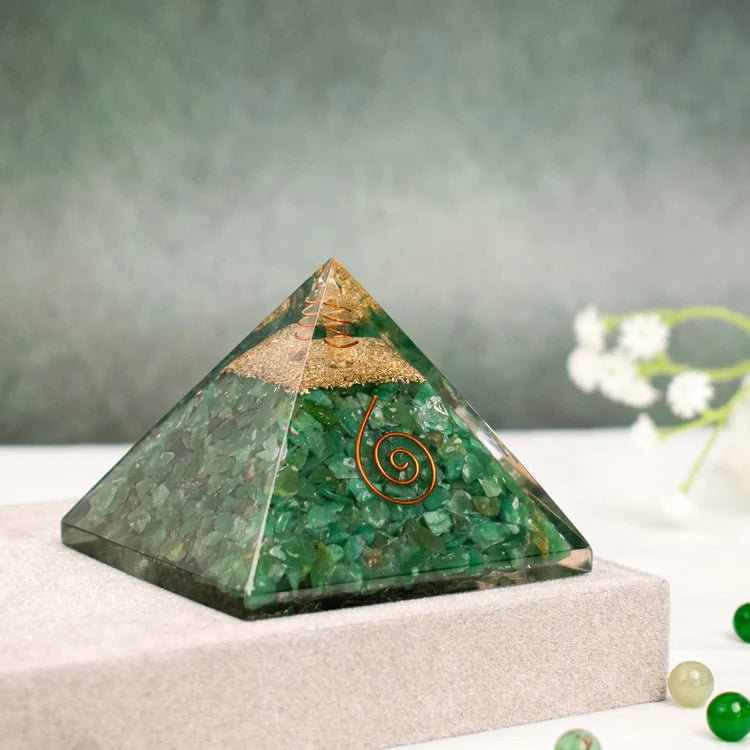 Natural Green Jade Pyramid for prosperity and positive energy - AstroGuruji