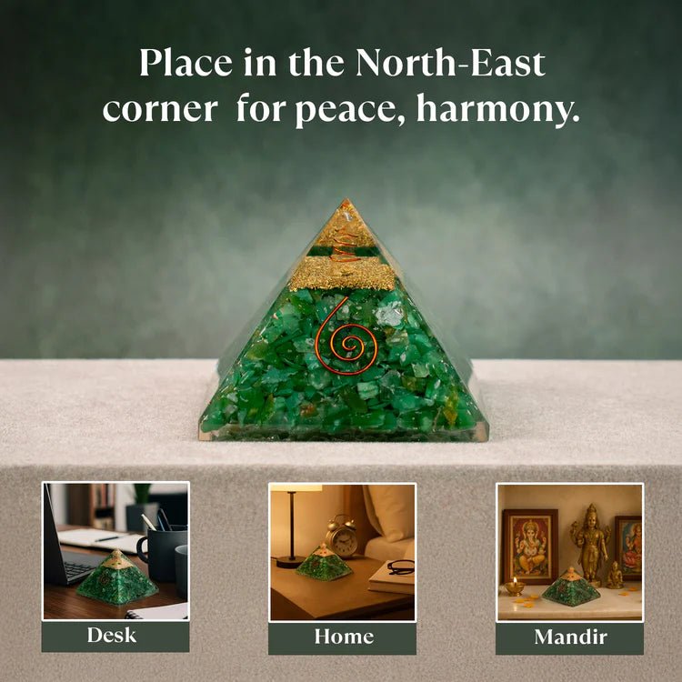 Natural Green Jade Pyramid for prosperity and positive energy - AstroGuruji