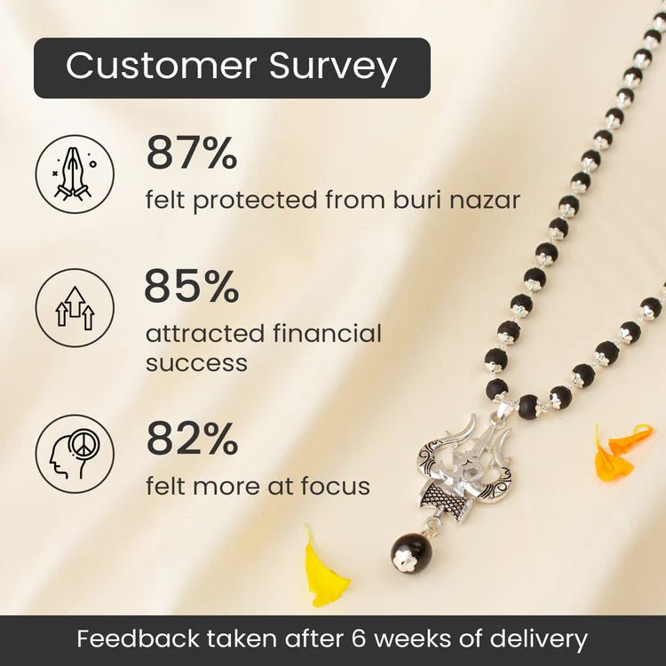 Karungali Mala with Om Shiva Trishul Pendant - Astroguruji