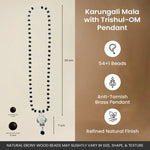 Karungali Mala with Om Shiva Trishul Pendant - Astroguruji