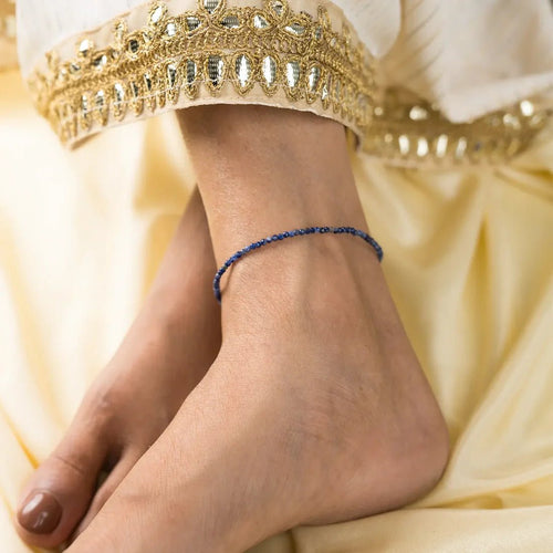 Lapis Lazuli Anklet for Confidence and Clarity - AstroGuruji
