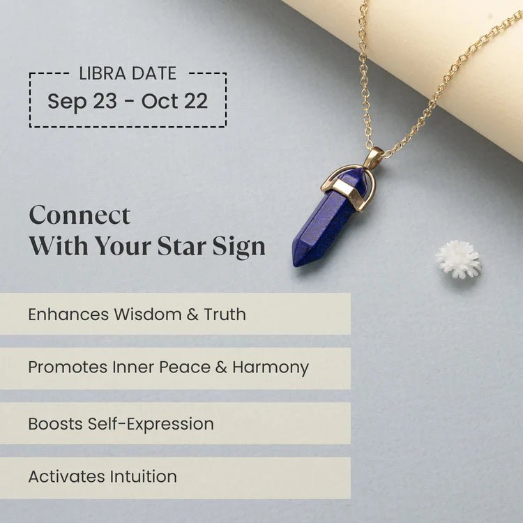 Lapis Lazuli Pencil Pendant (Tula Rashi) Libra - Astroguruji