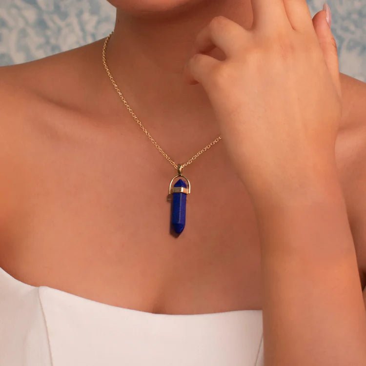 Lapis Lazuli Pencil Pendant (Tula Rashi) Libra - Astroguruji