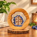 Lapis Lazuli Wooden Tree of Life Decor – Handmade Gemstone Tree Showpiece - AstroGuruji
