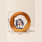 Lapis Lazuli Wooden Tree of Life Decor – Handmade Gemstone Tree Showpiece - AstroGuruji
