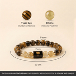 Leo (सिंह राशि) Zodiac Tiger Eye & Citrine Bracelet - AstroGuruji