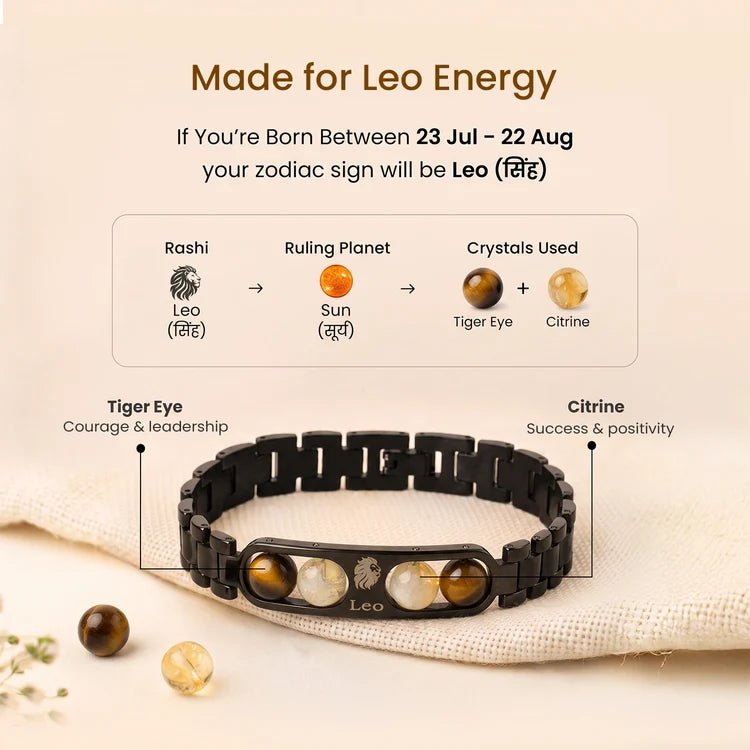 Leo Zodiac Metal Bracelet - AstroGuruji