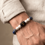 Libra (तुला राशि) Zodiac Lapis Lazuli & Howlite Bracelet - AstroGuruji