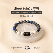Libra (तुला राशि) Zodiac Lapis Lazuli & Howlite Bracelet - AstroGuruji