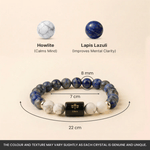 Libra (तुला राशि) Zodiac Lapis Lazuli & Howlite Bracelet - AstroGuruji