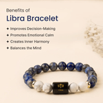 Libra (तुला राशि) Zodiac Lapis Lazuli & Howlite Bracelet - AstroGuruji