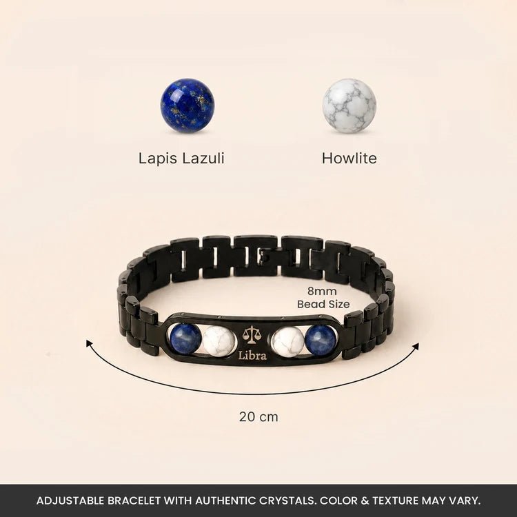 Libra Zodiac Metal Bracelet - AstroGuruji