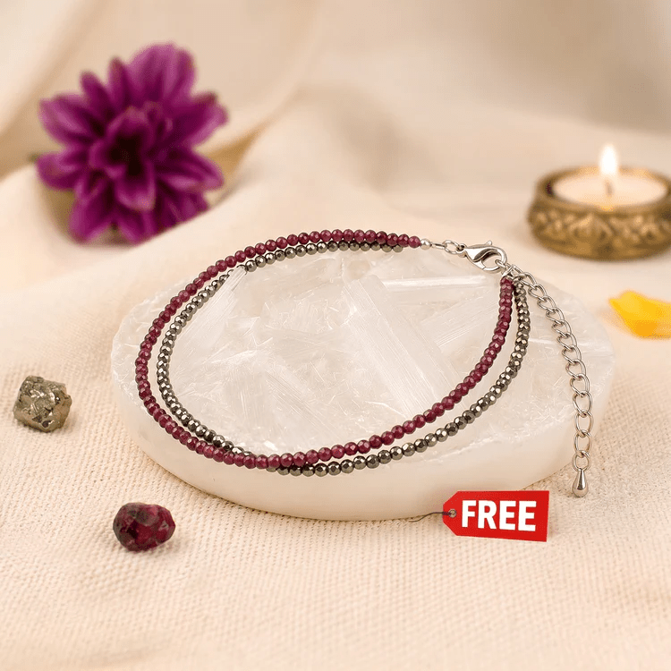 Love and Money Anklet with Free Raw Selenite Plate - AstroGuruji