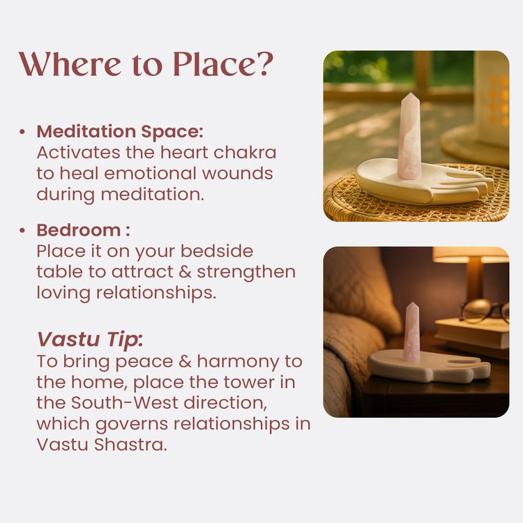 Natural Rose Quartz Tower for Self Love and Peace - AstroGuruji
