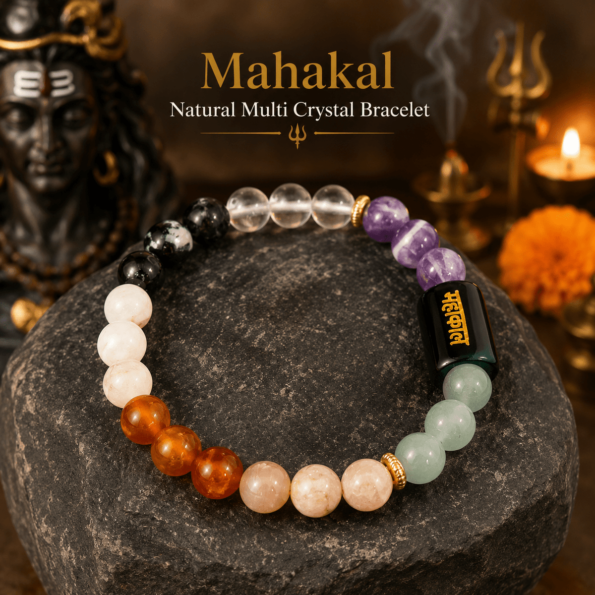 Mahakal Natural Multi Crystal Bracelet - AstroGuruji