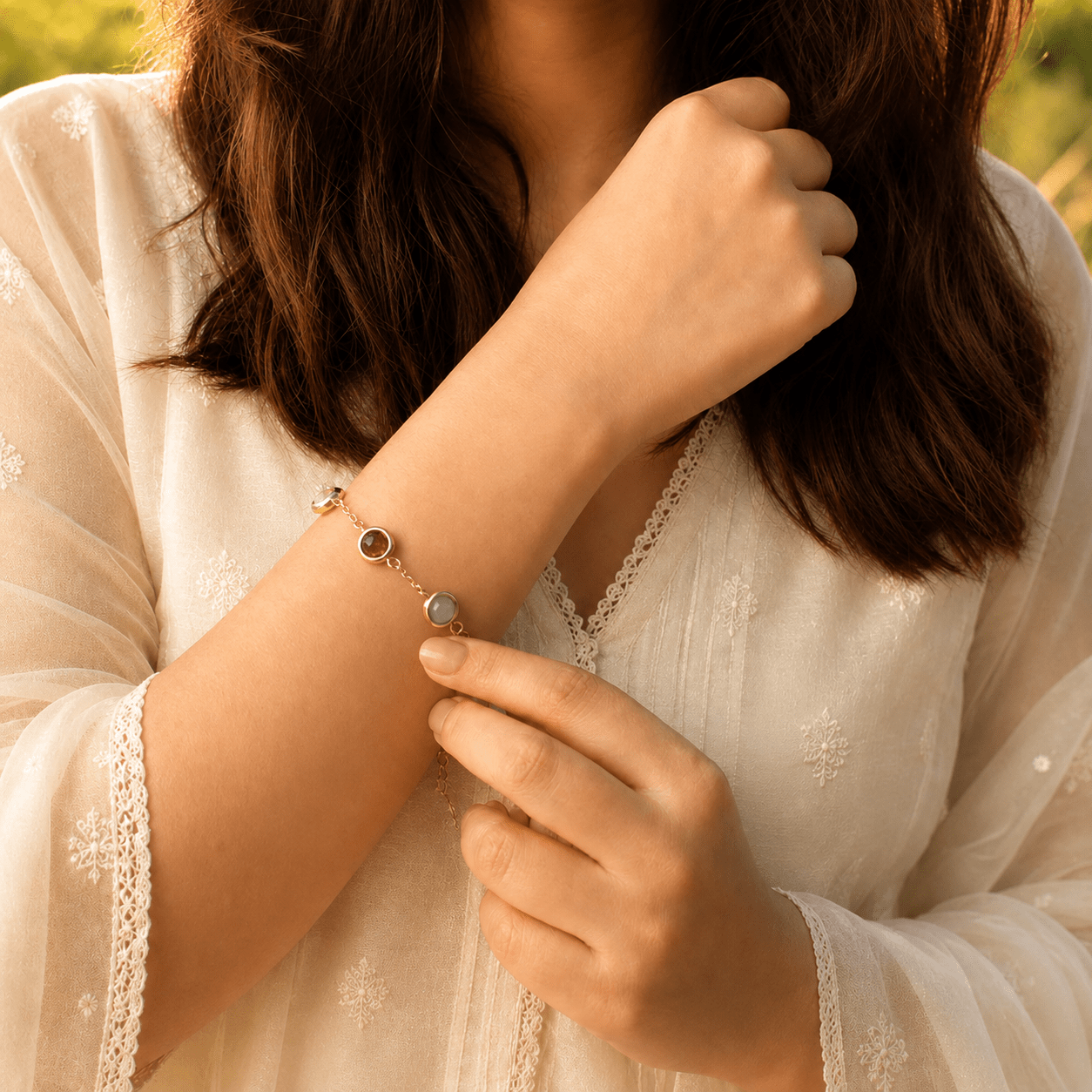 Metal Dhan Yog Bracelet for Women with FREE Raw Pyrite Anklet - AstroGuruji