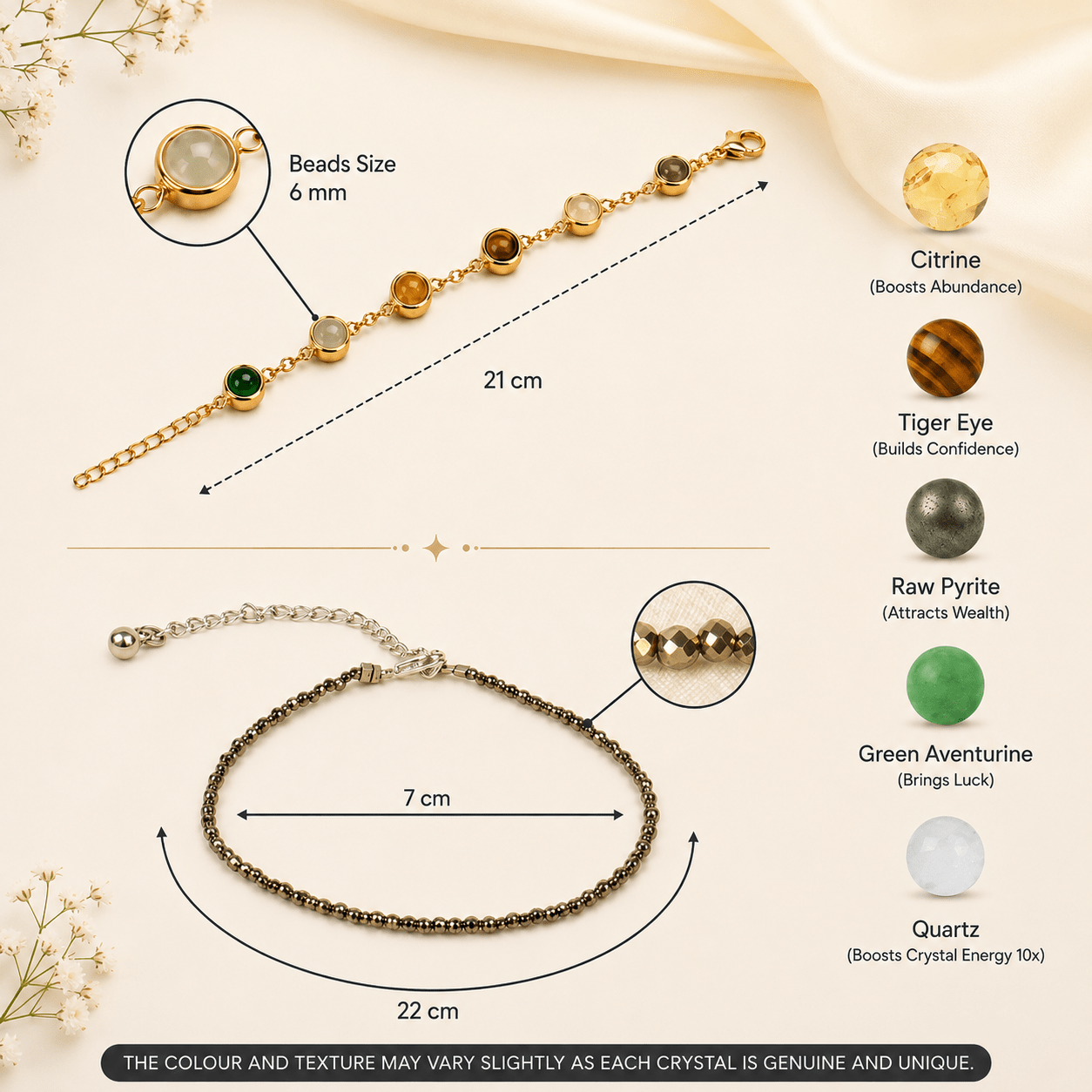 Metal Dhan Yog Bracelet for Women with FREE Raw Pyrite Anklet - AstroGuruji