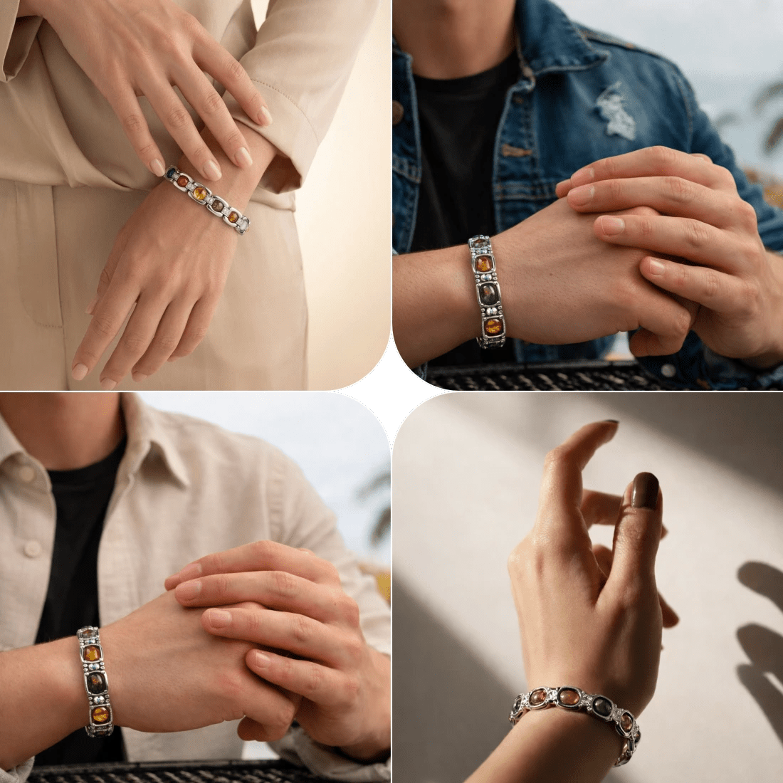 Metal Dhan Yog Bracelet - Silver - Astroguruji