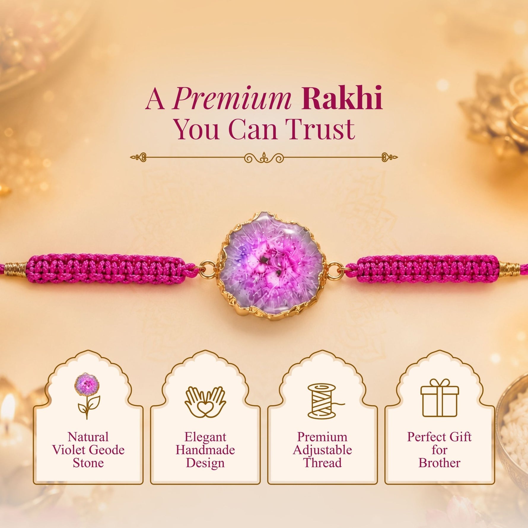 Mystic Violet Protection Rakhi – Spiritual Balance & Strength - AstroGuruji