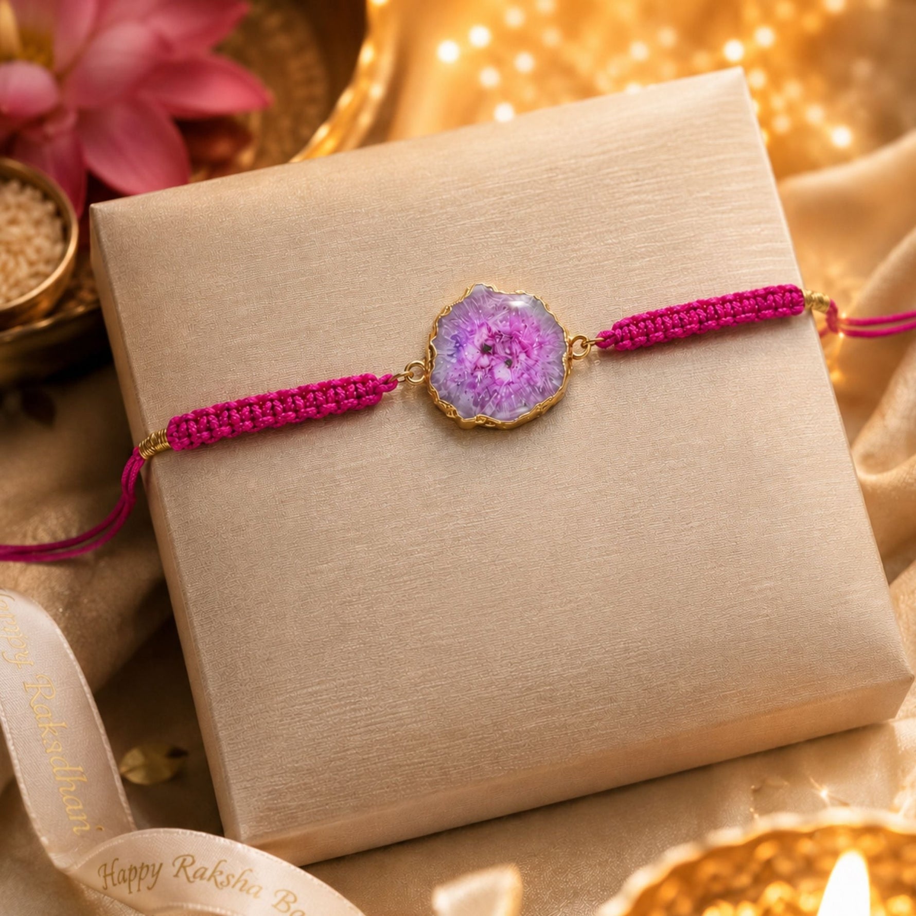 Mystic Violet Protection Rakhi – Spiritual Balance & Strength - AstroGuruji