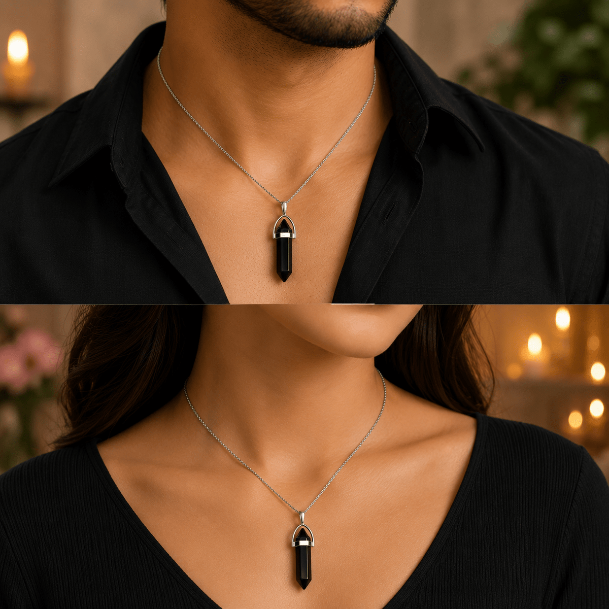 Obsidian Pencil Pendant (Vrishchik Rashi) Scorpio - AstroGuruji