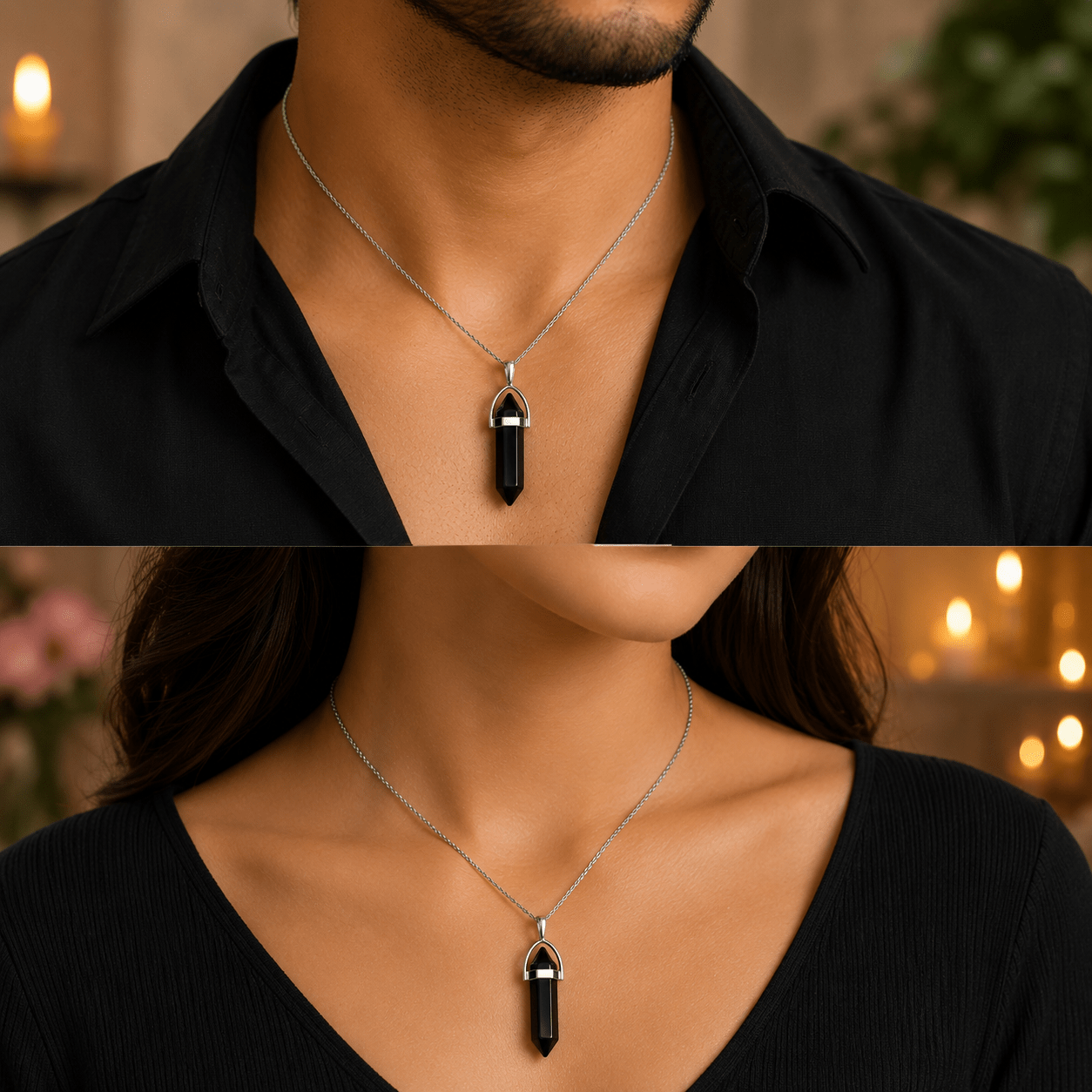 Obsidian Pencil Pendant (Vrishchik Rashi) Scorpio - AstroGuruji