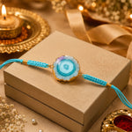 Ocean Aura Geode Rakhi – Handmade Natural Stone Rakhi with Premium Thread - AstroGuruji