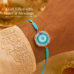 Ocean Aura Geode Rakhi – Handmade Natural Stone Rakhi with Premium Thread - AstroGuruji