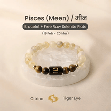 Pisces (मीन राशि) Zodiac Citrine & Tiger Eye Bracelet - AstroGuruji