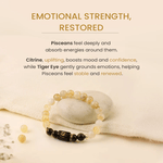 Pisces (मीन राशि) Zodiac Citrine & Tiger Eye Bracelet - AstroGuruji