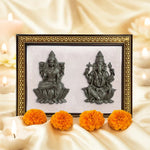 Pyrite Lakshmi - Ganesh Ji on Selenite Frame - Astroguruji