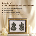 Pyrite Lakshmi - Ganesh Ji on Selenite Frame - Astroguruji
