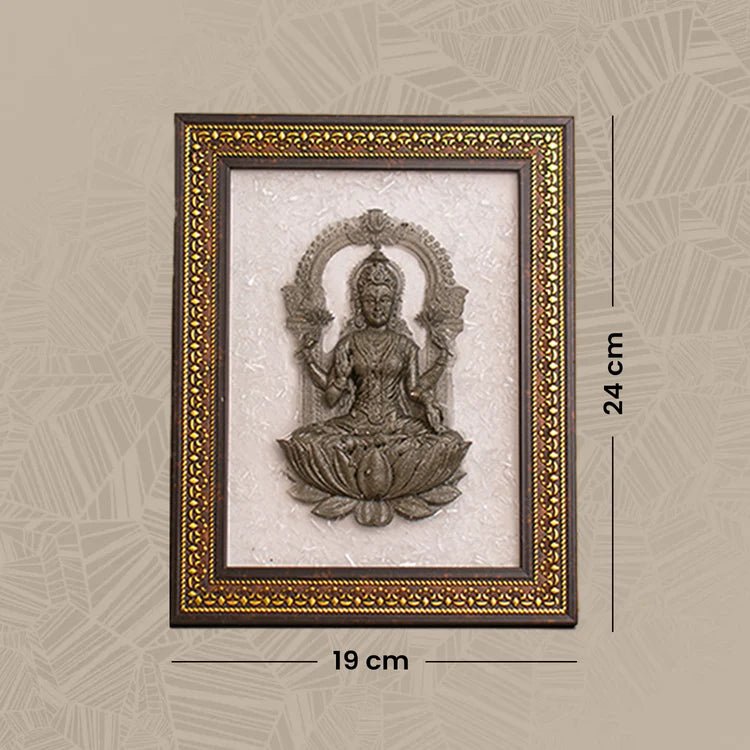 Pyrite Lakshmi Ji on Selenite Frame - Astroguruji