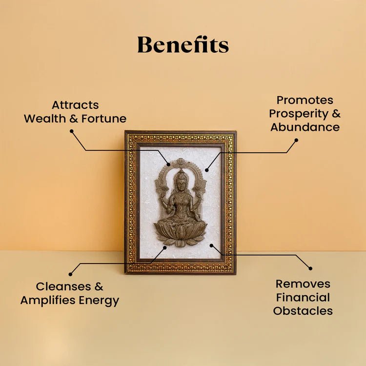 Pyrite Lakshmi Ji on Selenite Frame - Astroguruji