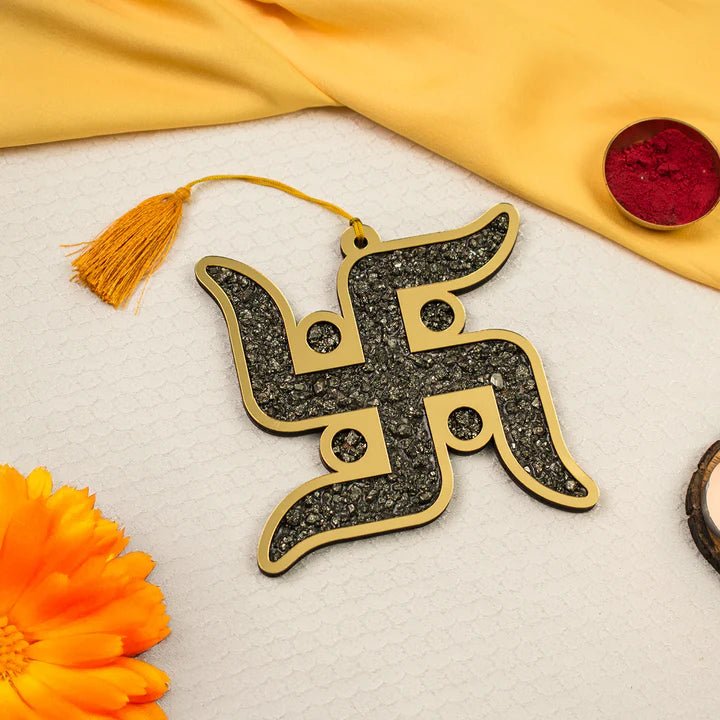 Pyrite Swastik Dhan Samriddhi Vastu Blessing - Astroguruji