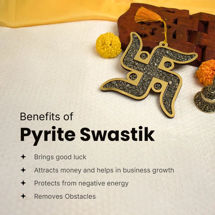 Pyrite Swastik Dhan Samriddhi Vastu Blessing - Astroguruji