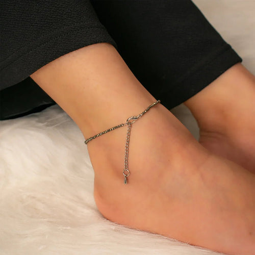 Raw Pyrite anklet for wealth and grounded success - AstroGuruji