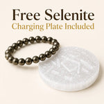Raw Pyrite Bracelet for Money with FREE Raw Selenite Plate - AstroGuruji