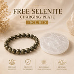 Raw Pyrite Bracelet for Money with FREE Raw Selenite Plate - AstroGuruji