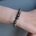Raw Pyrite Bracelet with Om bead - Astroguruji